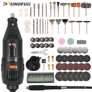Вращающийся инструмент Tungfull Dremel, электрический шлифовальный инструмент с регулируемой скоростью, мини-дрель для полировки, гравировки, резки с гибким валом