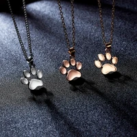 1pc silver color gold rose gold alloy lovely animal paw footprint necklace pendant dog cat necklace for women fashion jewelry