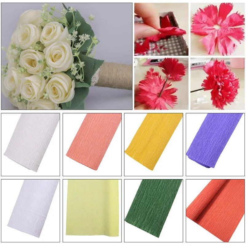 250*50 см Декоративные оригами Crinkled Crepe Paper Craft сделай сам Упаковка цветов складной