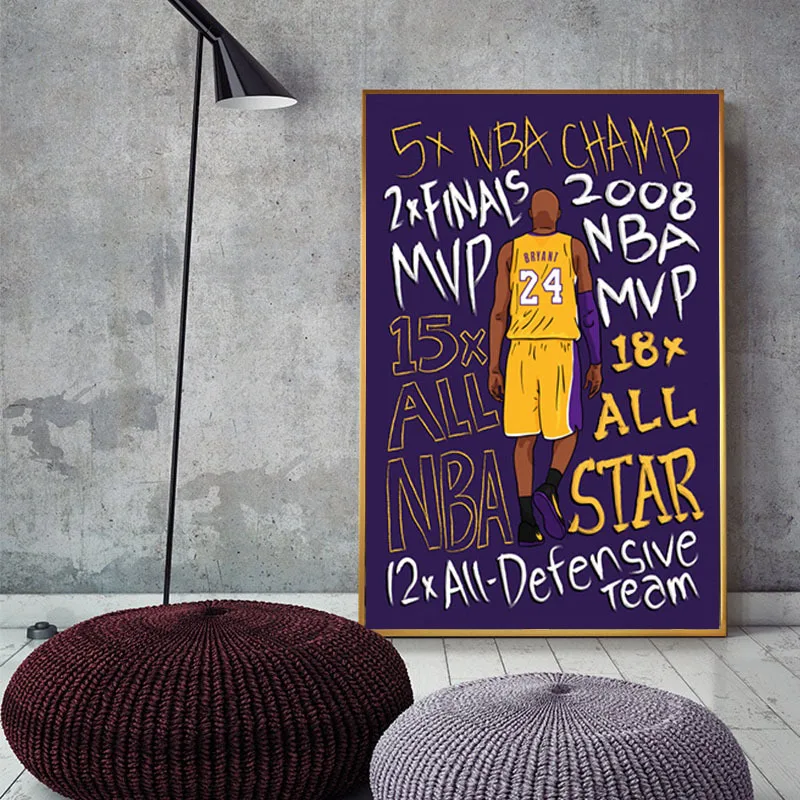 Kobe Bryant баскетбол искусство холст постеры принты домашний декор стены живопись