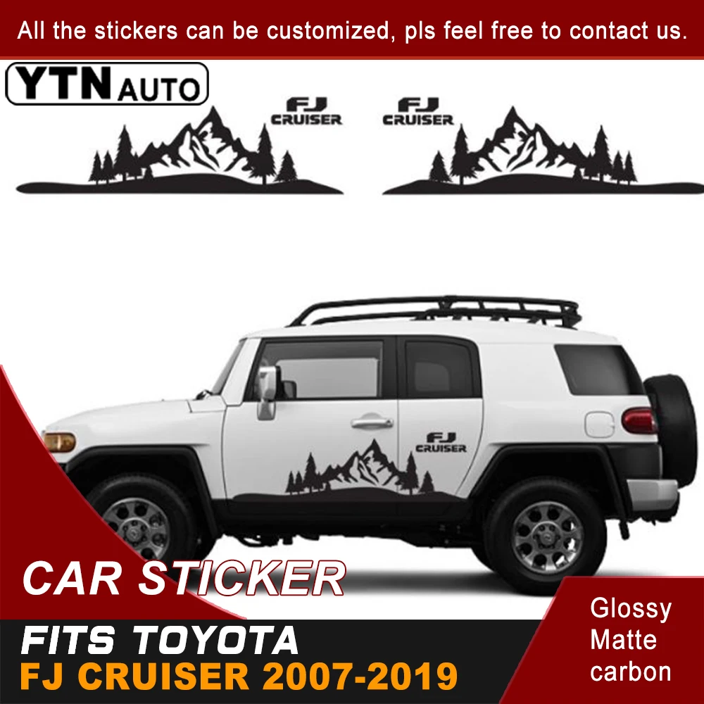 

Car StickersFor Toyota FJ Cruiser 2007-2019 Black Side Door Sticker Stripe Styling Graphic Vinyl Off Road Car Decals Customs