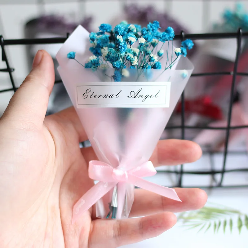 Синий 1 Bunch of Mini Dried Flowers Sky Stars Small Bouquet Take Picture Prop Home Window Decoration Valentine's Day DIY Craft Gifts - Цвет: Синий