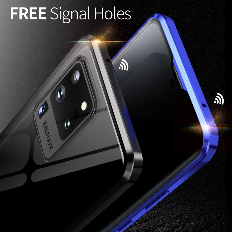 

360 Anti Privacy Magnetic Case ForNote 20 10 9 8 S21 Ultra A50 A51 A71 Samsung Galaxy S8 S9 S10 Plus S20 FE Magnet Glass Case