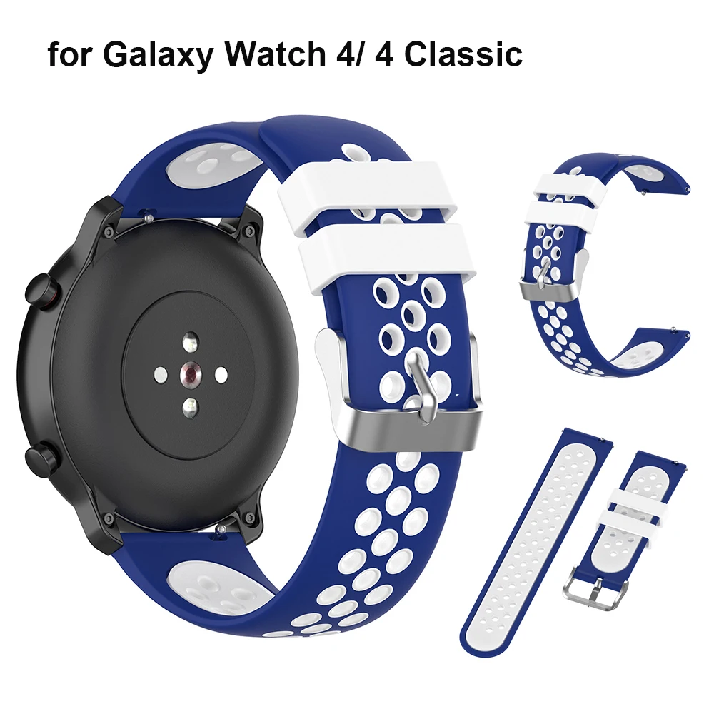 

Ремешок силиконовый для Samsung Galaxy Watch 4 Classic, спортивный сменный браслет для мужчин и женщин, 42 мм 46 мм 40 мм 44 мм 41 мм 20 мм
