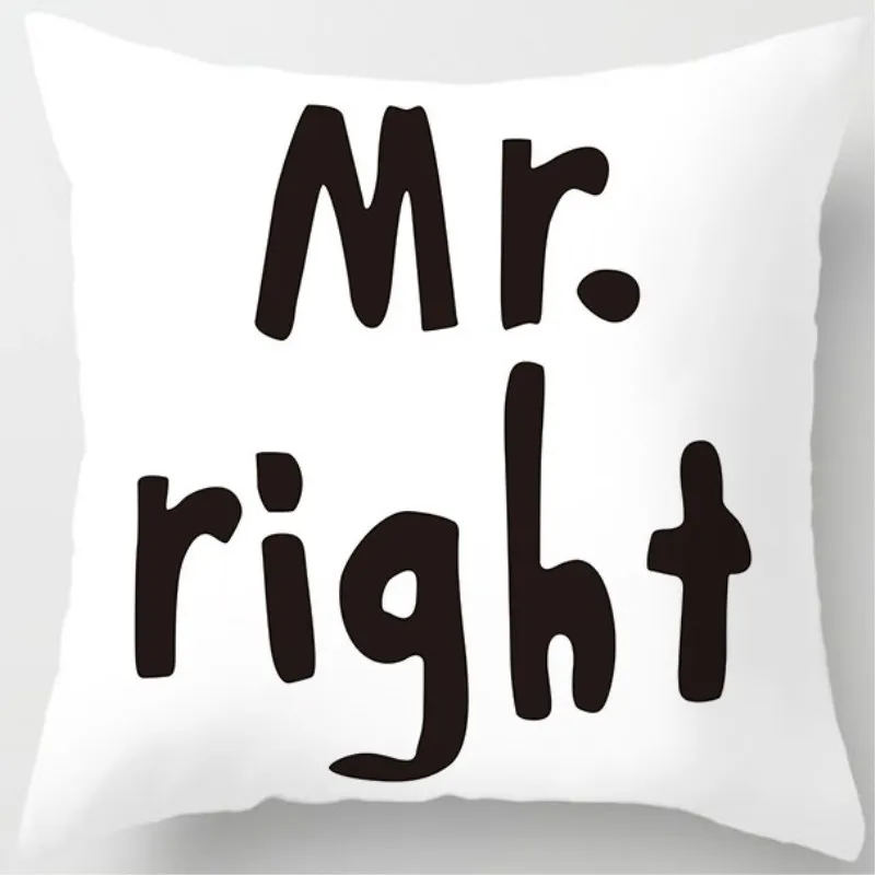 1 шт. 45*45 см Mr Mrs чехол для подушки квадратный пледы наволочка домашняя декоративная чехол для подушки; свитер с изображением пары влюбленных свадебные подарки для валентинки - Цвет: M