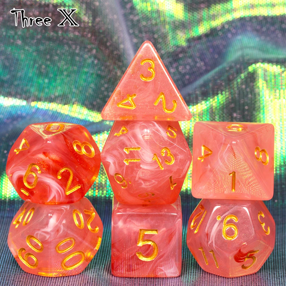 Забавные настольные игры 7 шт. игральные кости-многогранники с эффектом