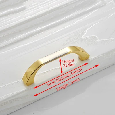 Gold Silver 64mm Цинковый сплав Современный черный цвет, для шкафов ручки Золото кухонные ручки шкафа дверной ручки для выдвижных ящиков оборудование для обработки мебели - Цвет: Gold Silver 64mm