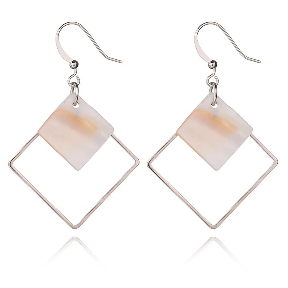 Минималистичные простые крутые стильные посеребренные висячие серьги с