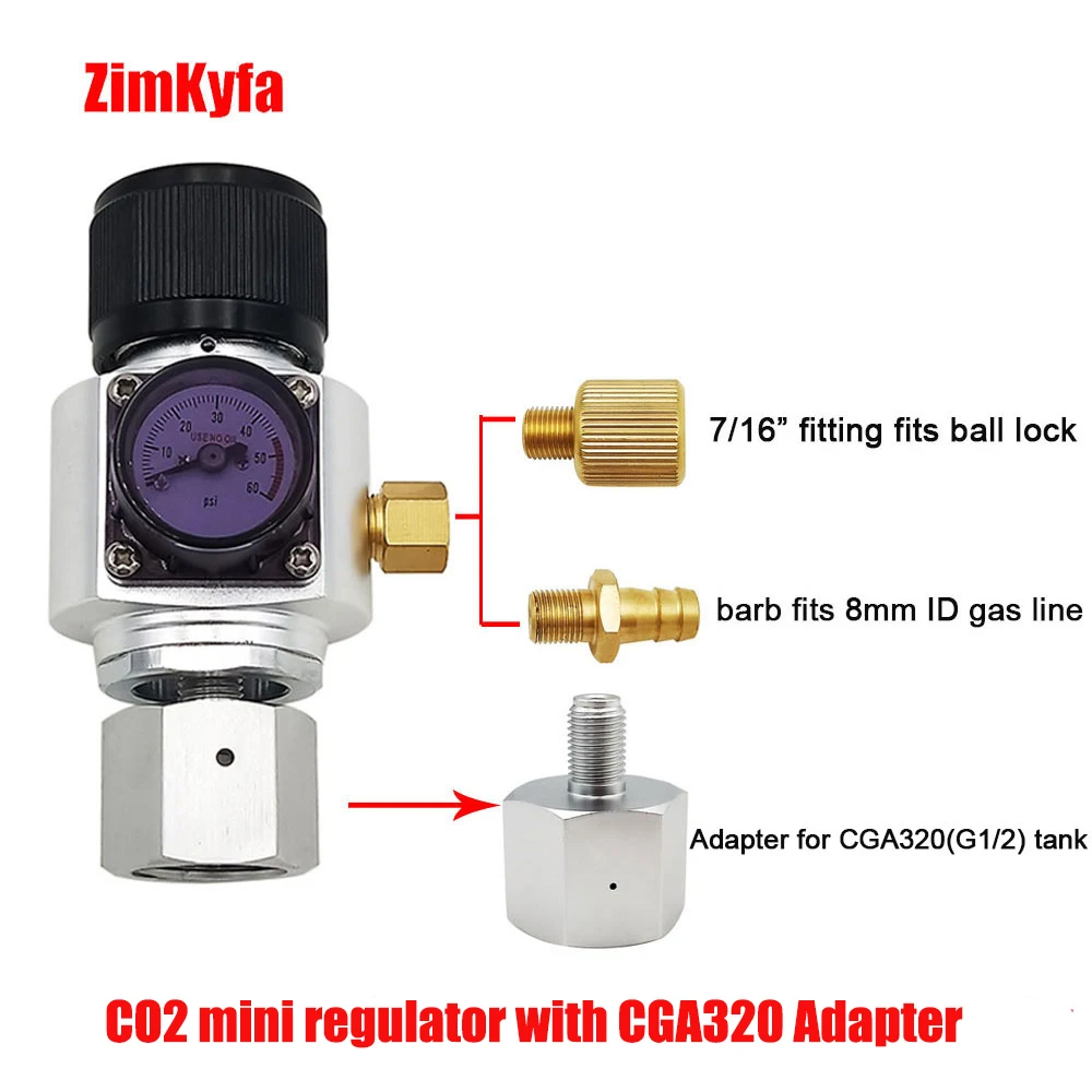 Homebrew пивоварения мини портативный CO2 регулятор зарядное устройство с CGA320 нитями |