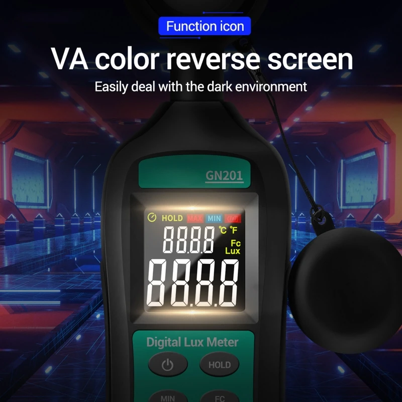 GN201 Luxmeter цифровой светильник измеритель 200K Lux фотометр УФ радиометр ручной