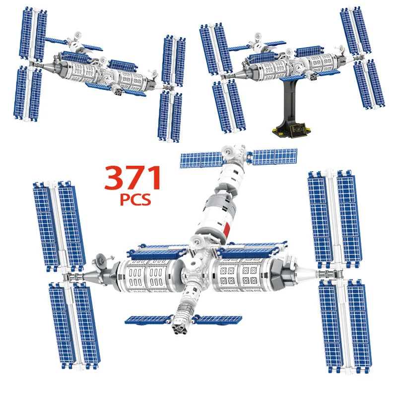

371pcs City Aerospace Space Station Building Blocks Aviation Manned Spaceship Rocket Launcher Bricks Toys For Kids