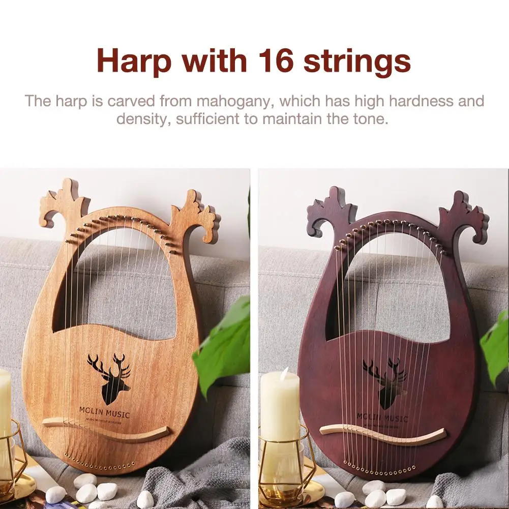 16 note Lyre Harp набор твердый жесткий Махаон портативный с настройкой гаечного ключа