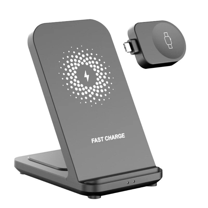 

15W Fast Wireless Charger Base Stand Compatibe for A irpods i-Watch i-Phone Foldable Portable Charging Dock Station