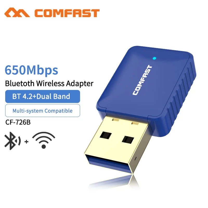 20 шт. 5 ГГц AC600 AC беспроводной usb Wi Fi адаптер двухдиапазонная антенна 650 м Bluetooth 4 2 ПК