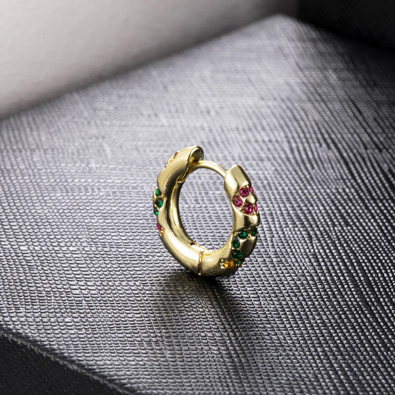 

Simple pearl earring female European and American high sense set diamond earring color zircon pearl simple retro earring