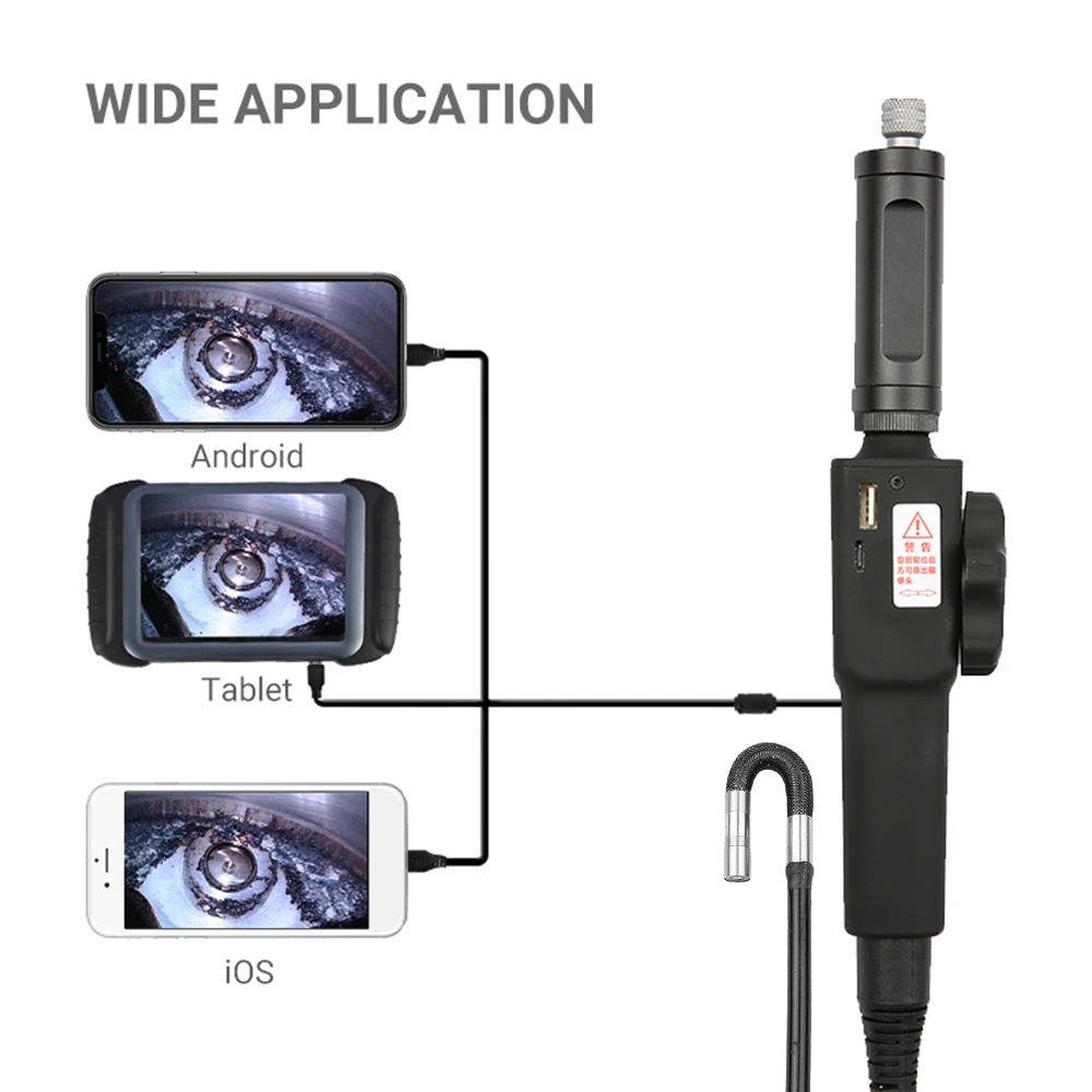 Рулевой эндоскоп фотосъемка Видеозапись с трубкой 1 м Snakelike объектив 5 5/8 мм