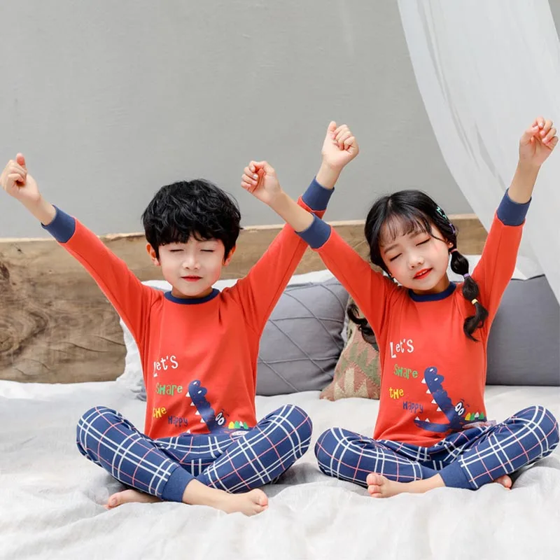 * Детские пижамы Ночная рубашка для мальчиков 2 предмета детская одежда сна с