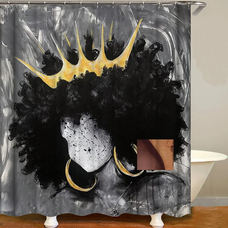 Африканские американские занавески для душа Водонепроницаемая занавеска ванной