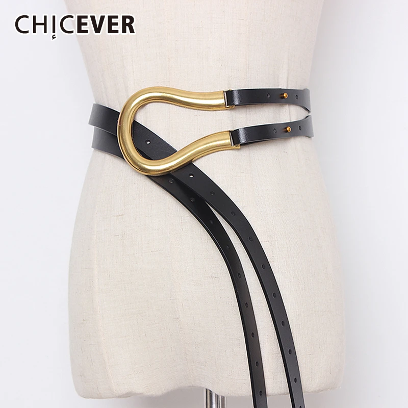 CHICEVER корейский из искусственной кожи женский пояс Туника регулируемые