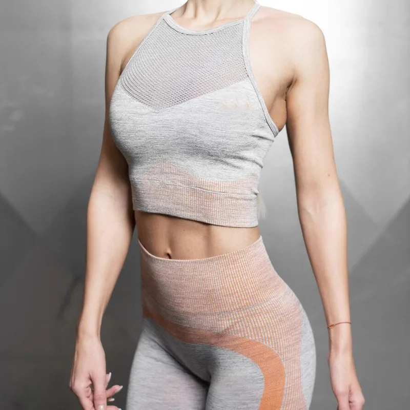 Женский бесшовный укороченный топ для фитнеса и йоги |