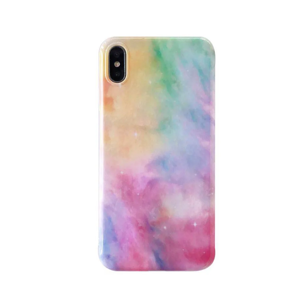 Elala глянцевый чехол для телефона iPhone XR мягкий IMD цветной глиттер задняя крышка 6 S 7