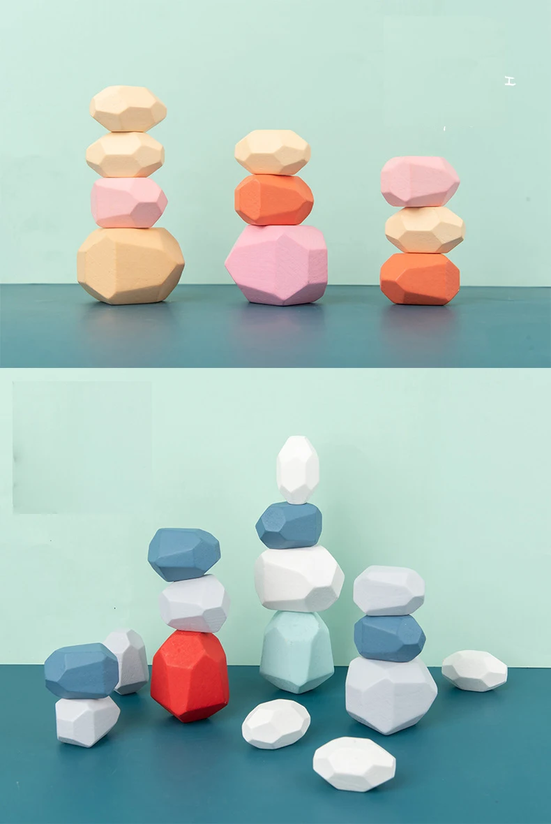 Детский деревянный цветной камень Jenga строительный блок развивающая игрушка