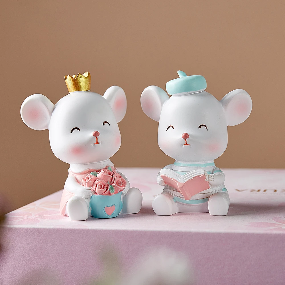 Мини симпатичная статуя мыши в скандинавском стиле Современная полимерная