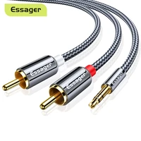 essager rca cable 3 5mm jack to 2 rca aux audio cable 3 5 mm male to 2rca adapter splitter for tv box home theater speaker wire
