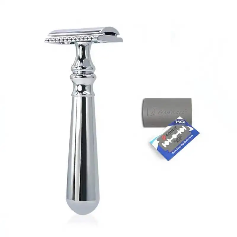 Классическая влажная бритва с двойным краем Безопасная длинная ручка