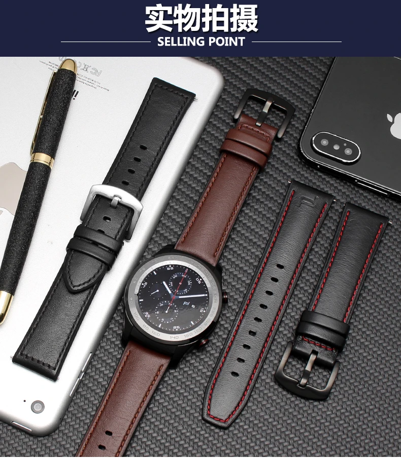 22 мм кожаный браслет для huawei Watch GT magic watch 2pro Смарт-часы в деловом стиле Замена 2 в 1 кожаный силиконовый ремешок