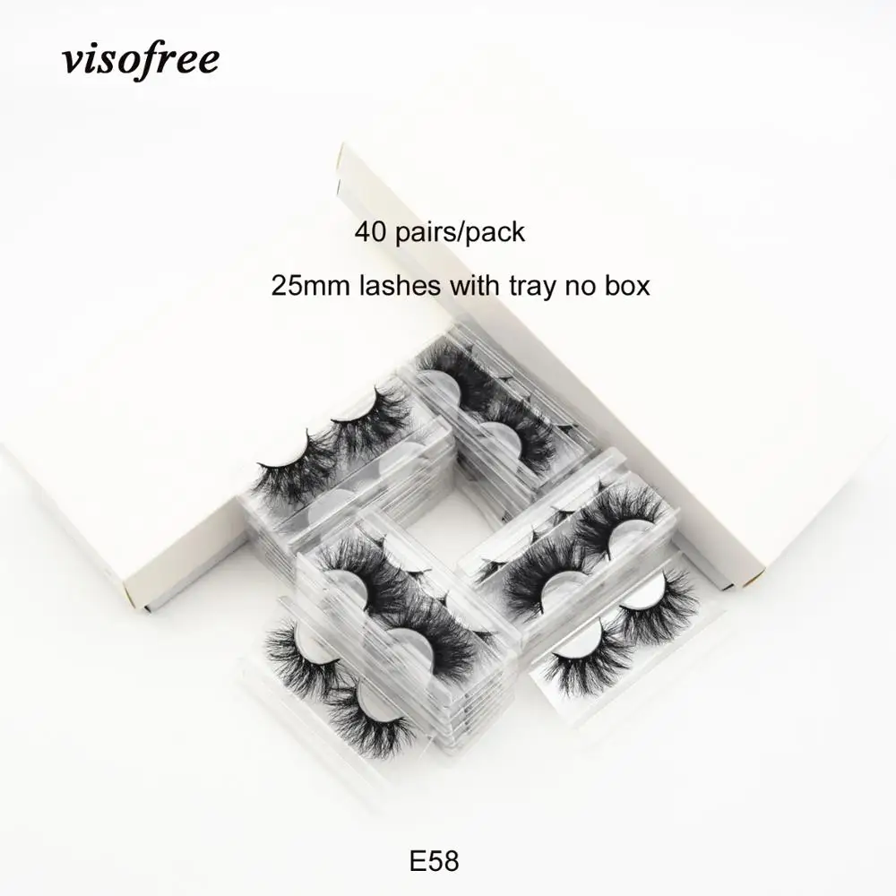 Visofree 40 пар/упак. 25 мм ресницы 3D норковые для макияжа толстые оптом поддельные