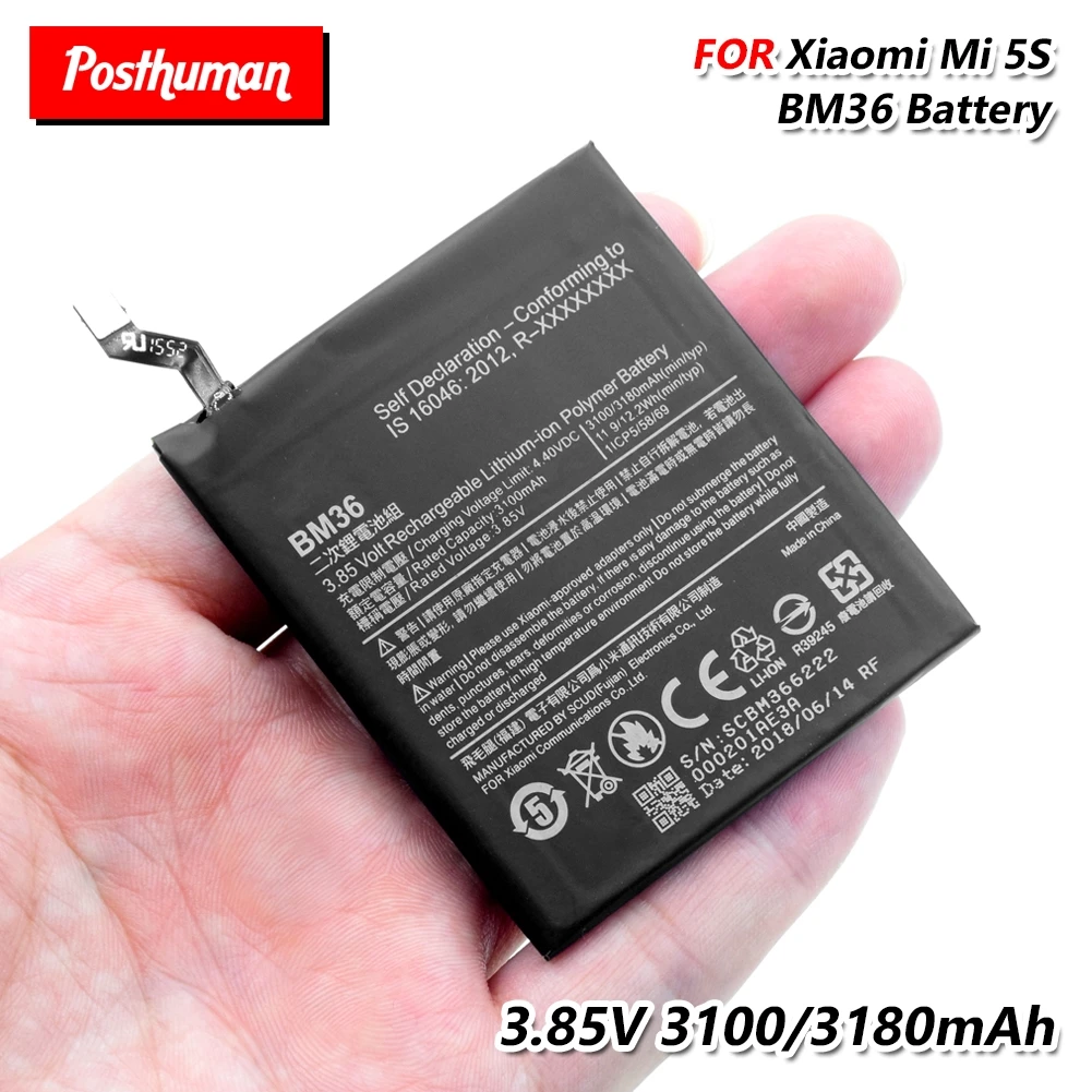 3100 мА/ч BM36 литиевая батарея для телефона Задняя аккумуляторная Xiaomi Mi задняя часть