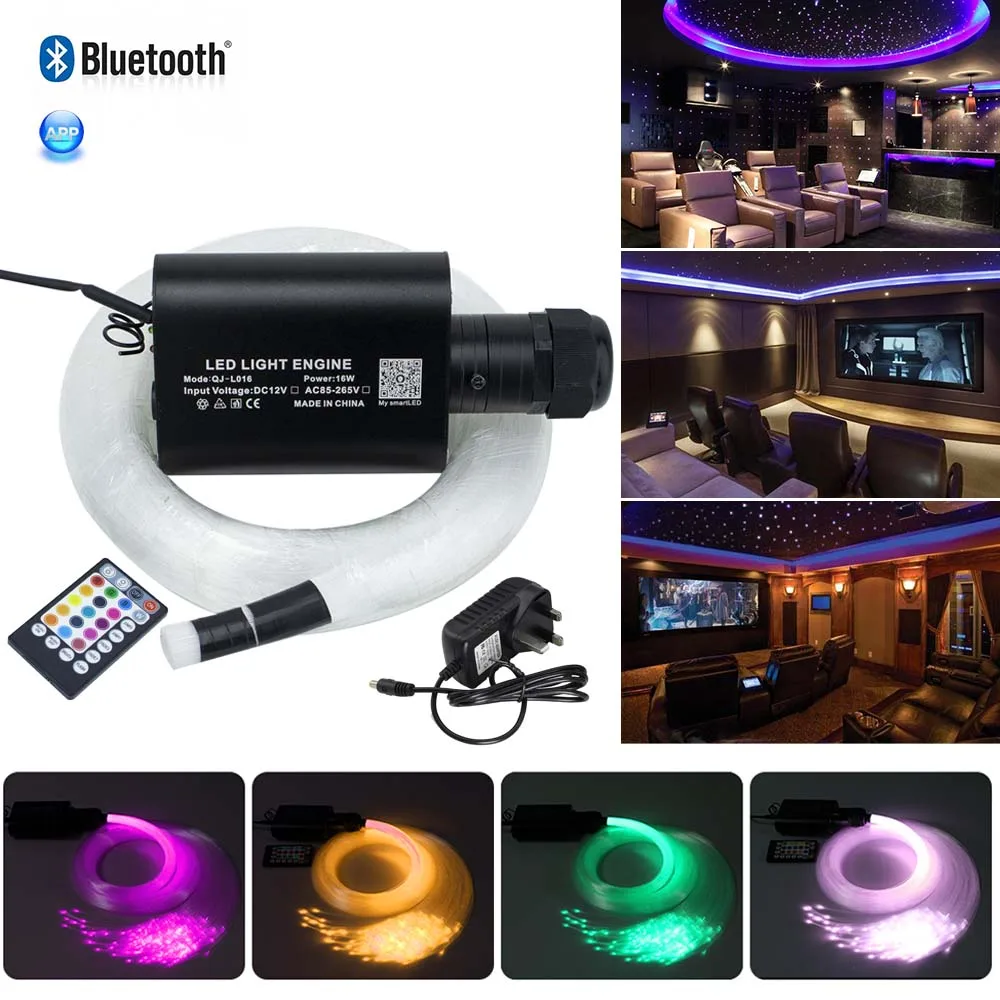 Bluetooth app 16 Вт RGBW волоконно оптический потолочный светильник в комплекте