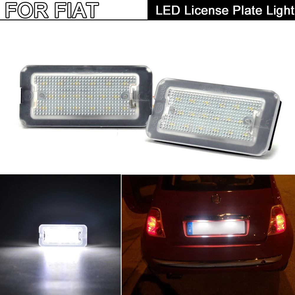 Комплект из 2 предметов Белый светодиодный номерной знак светильник лампы для Fiat