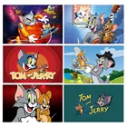 GFUITRR фотофоны с изображением Тома кота детские фоны для фотосъемки на день рождения Джерри-мышь детская живопись мультяшный Декор плакаты баннеры