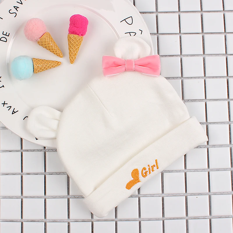 Customized Newborn Baby Hat Cute Bear Rabbit With Baby's Name Special Gift For Boys Girls Toddler Spring | Детская одежда и