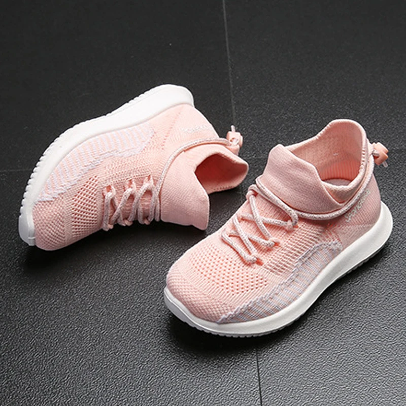 Детская трикотажная обувь Спортивные кроссовки для девочек сетчатая Сезон осень