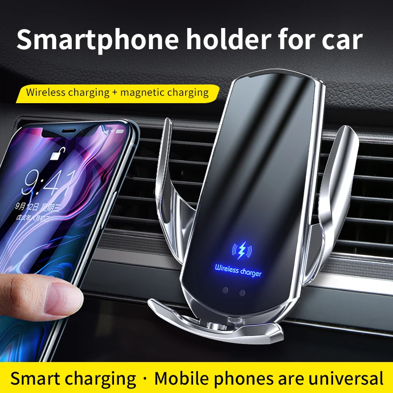 

15W Wireless Car Charger Mount Q3 Automatic Clamping Air Vent Phone Holder for IPhone 12 11 XS XR X 8 Samsung S20 S10 Note 20 10
