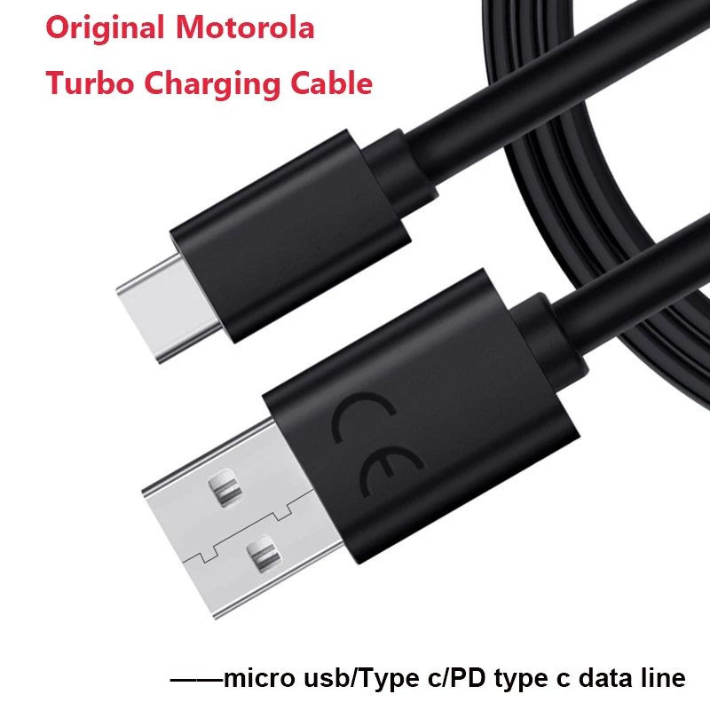 Оригинальный зарядный кабель Motorola Micro USB/Type c/PD Type c передачи данных для Moto E5 E6 Plus ONE