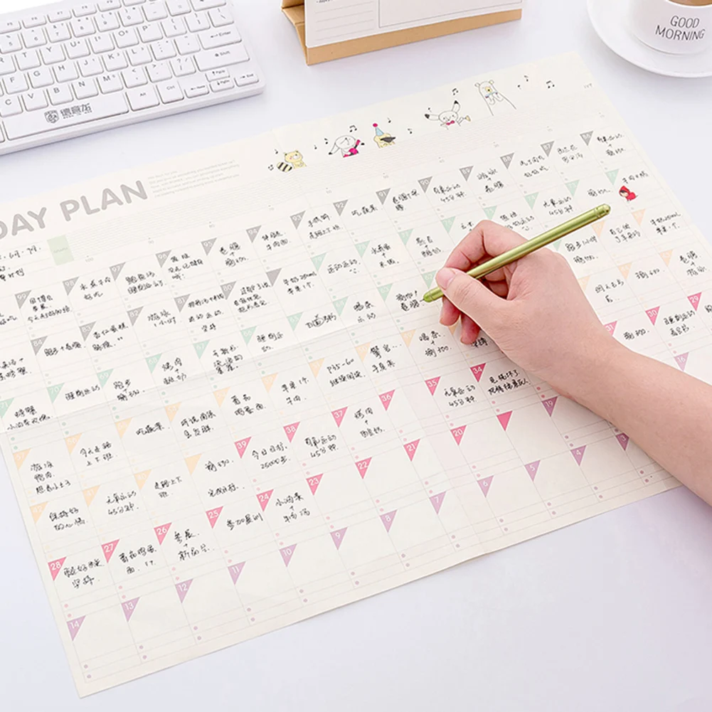 100Day Target Table Countdown Schedule Memo Pad Learning Planning Stickers Planner Cartoon Cute Office School Supplies 2020 | Канцтовары