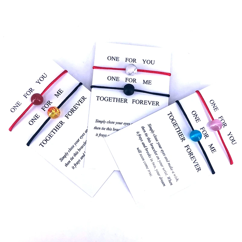 Регулируемый размер браслета из натурального камня 2 шт./компл. красная плетеная