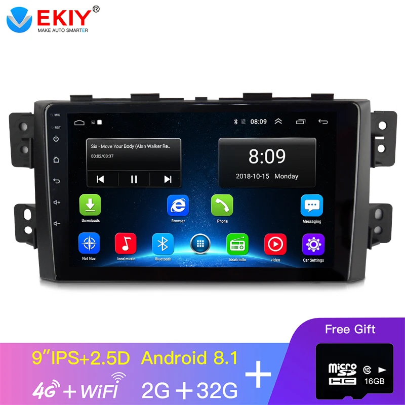 Автомобильный мультимедийный плеер EKIY 9 дюймов IPS Android не 2 Din Авторадио стерео