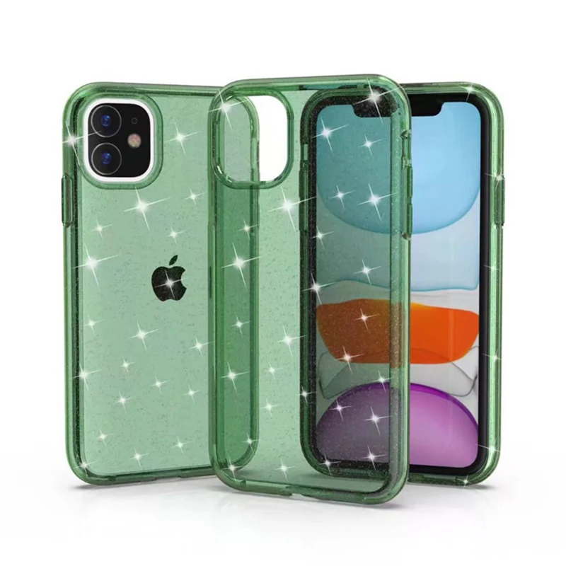 Блестящий жесткий прозрачный чехол для телефона iPhone 11 Pro Max Xs XS XR X с защитой от