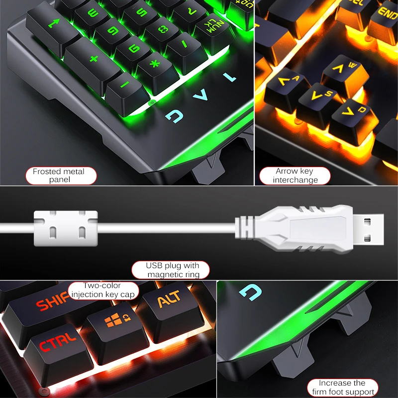 

Gaming Sets Keyboard Mouse Headset USB Wired Combos Gamer Membrane Keyboard With Backlit Optical Mouse Headset For PC Gamer