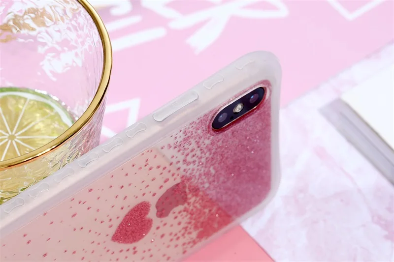LISCN чехол для телефона с милым сердечком для iPhone 6 6S Plus 7 8 Plus X XS XR Xs Max 11 Pro Max Блестящий Прозрачный Роскошный чехол для телефона