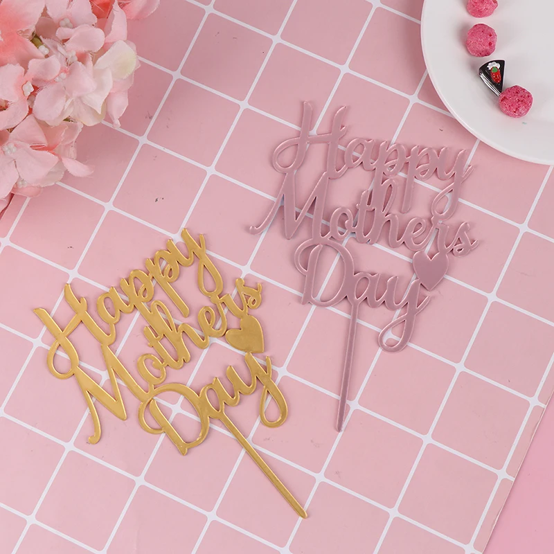 С Днем Рождения мама акриловый торт фигурки жениха и невесты Зеркало золотистого