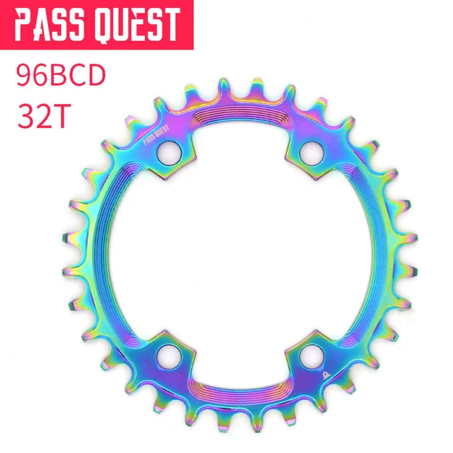 Пасс QUEST 96BCD с титановым покрытием MTB узкая широкая цепь/цепное колесо 34 T/36 T/38 T/40 T/42 T/44 T/46 T/48 T велосипед deore xt Chainwheel - Цвет: 32T