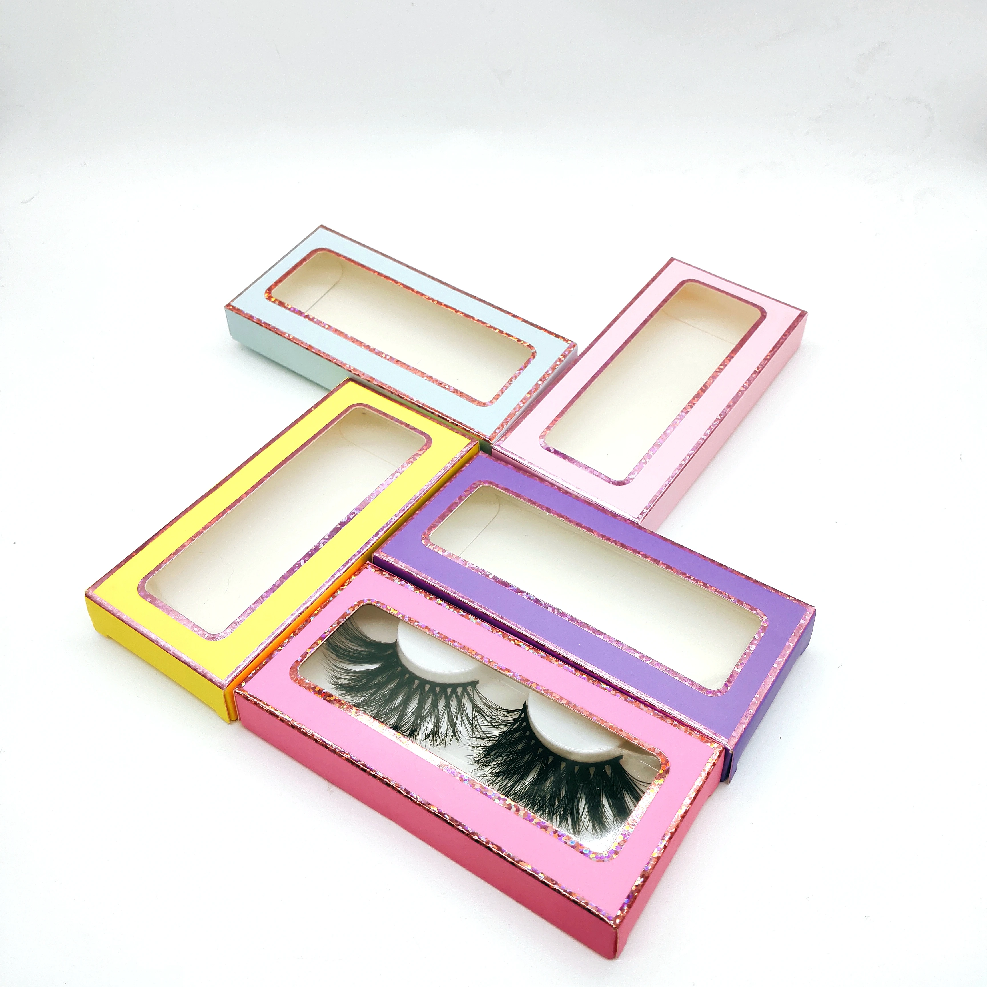 

new style 200pcs mix wholesale eyelash packaging box paper eyelash box 25mm eyelash box free shipping