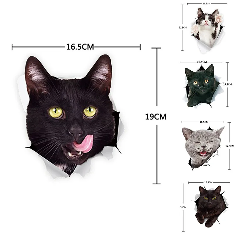 

3D 5 Kinds of Funny Cute Cat Side car stickers Vinyl Car Body Wall Window Decal