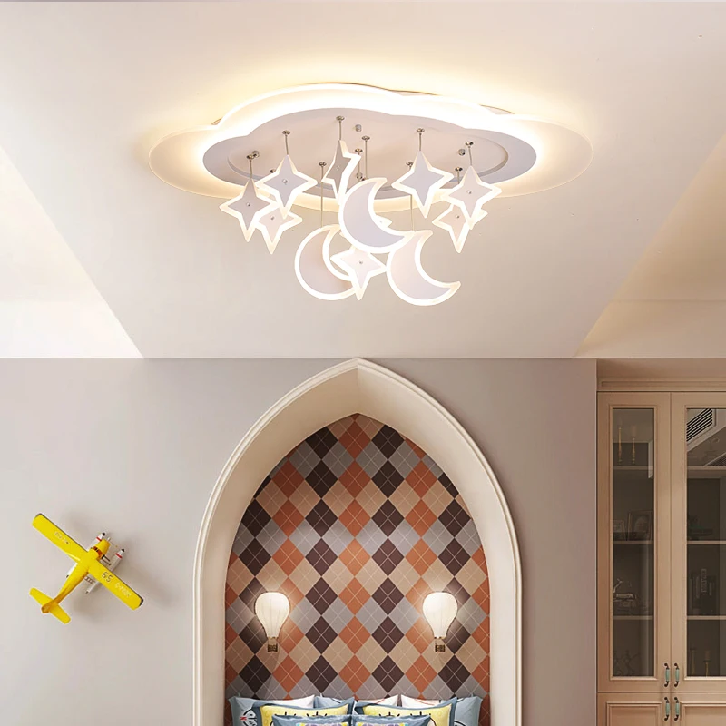 Креативная звезда луна современная светодиодная Люстра для спальни светильник